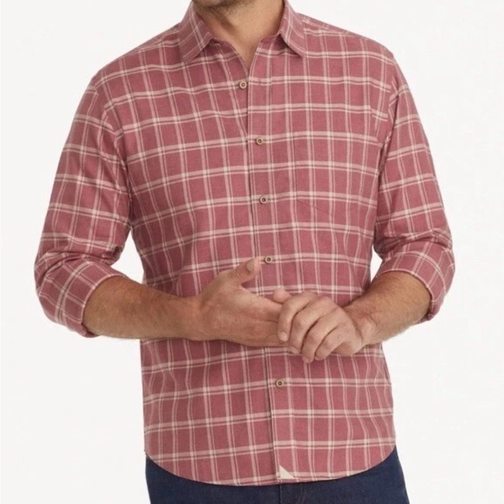 UNTUCKit Men's Colson Wrinkle Free 100% Cotton Plaid Button Up Down Shirt Large